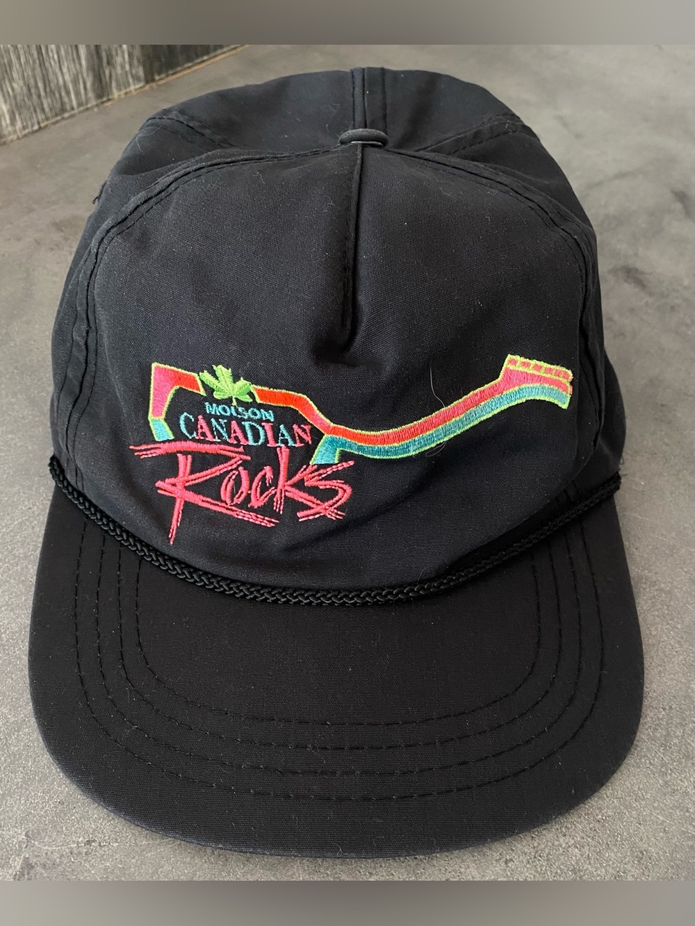 Vintage 90s Molson Canadian Rocks Snapback Beer Hat Cap